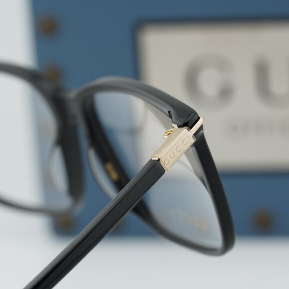 Gucci GG1273O 001 Rectangle Eyeglasses 56mm – Black/Gold - Picture 9 of 11